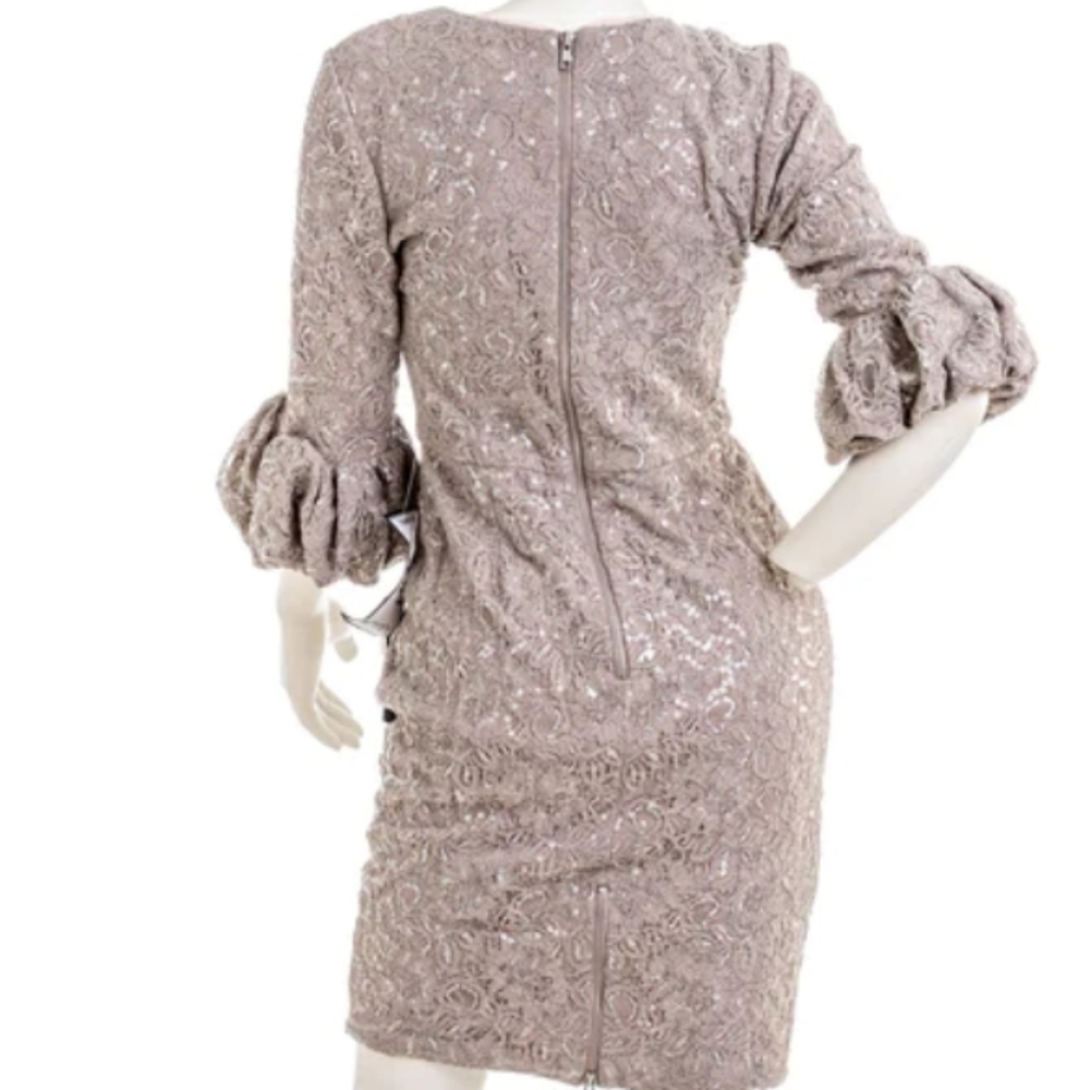 Betsey & Adams grey silver flair sleeve dress 12 - Picture 6 of 10